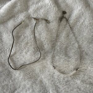 Silver-Tone Pearl Like Necklace Set